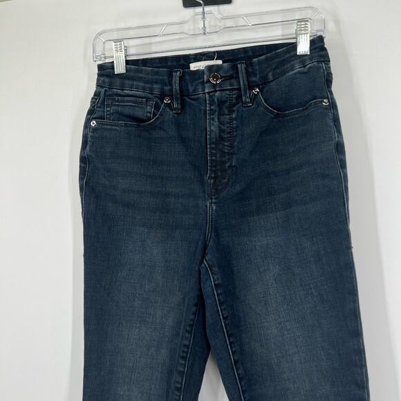 Good American Good Waist High Rise Raw Hem Jeans - Picture 2 of 7